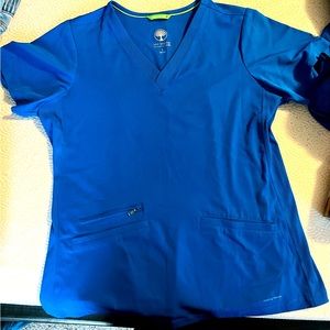 Healing hands scrub top, size L